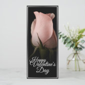 Glücklicher Valentinstag mit rosa Rosa (Stehend Vorderseite)