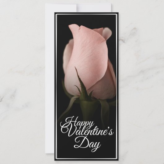 Glücklicher Valentinstag mit rosa Rosa (Vorderseite)