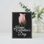 Glücklicher Valentinstag mit rosa Rosa Feiertagspostkarte (Stehend Vorderseite)