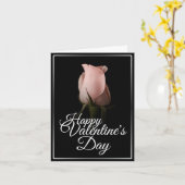 Glücklicher Valentinstag mit rosa Rosa Karte (Gelbe Blume)