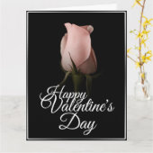 Glücklicher Valentinstag mit rosa Rosa Karte (Gelbe Blume)