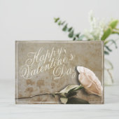 Glücklicher Valentinstag mit Rose (Stehend Vorderseite)