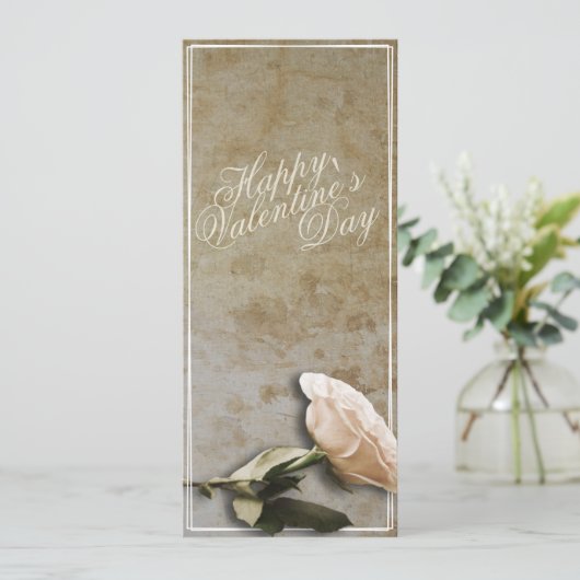 Glücklicher Valentinstag mit Rose (Stehend Vorderseite)