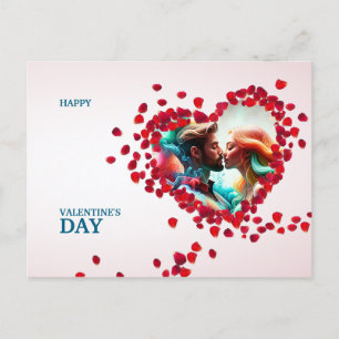 Glücklicher Valentinstag mit Rose Feiertagspostkarte