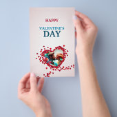 Glücklicher Valentinstag mit Rose Flyer (Handgriff)