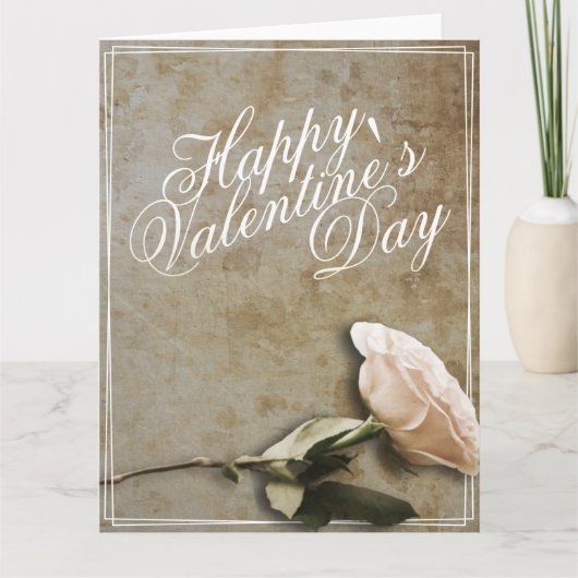 Glücklicher Valentinstag mit Rose Karte (Vorderseite)