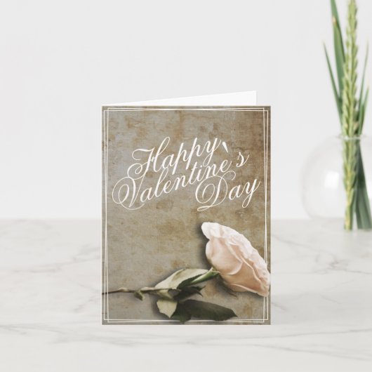 Glücklicher Valentinstag mit Rose Karte (Vorderseite)