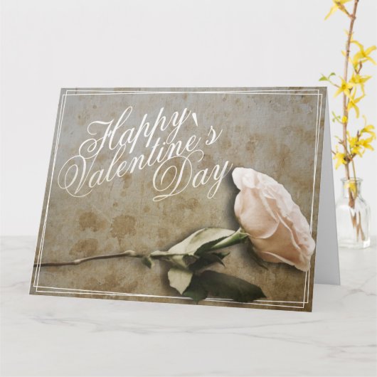 Glücklicher Valentinstag mit Rose Karte (Gelbe Blume)