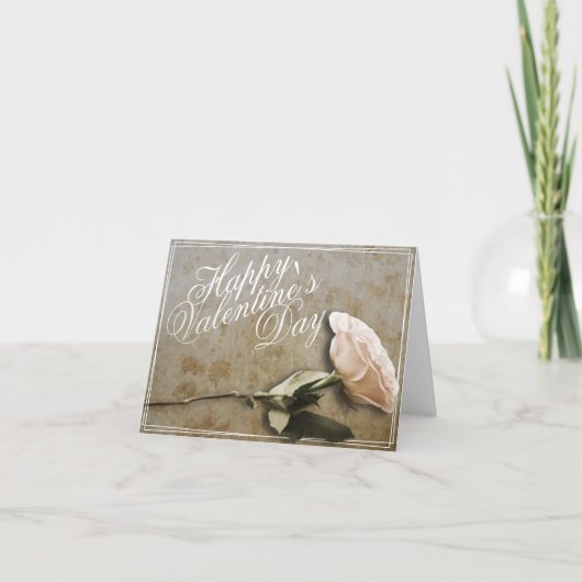 Glücklicher Valentinstag mit Rose Karte (Vorderseite)