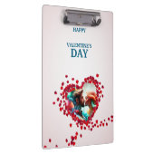 Glücklicher Valentinstag mit Rose Klemmbrett (Rechts)
