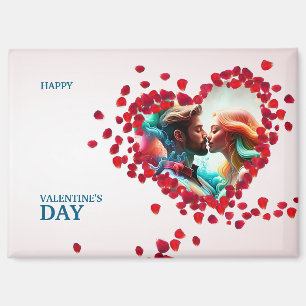 Glücklicher Valentinstag mit Rose Magnet