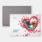 Glücklicher Valentinstag mit Rose Magnet (Vorderseite/Rückseite)