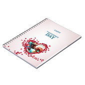 Glücklicher Valentinstag mit Rose Notizblock (Linke Seite)