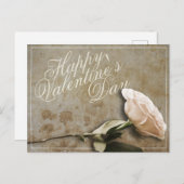 Glücklicher Valentinstag mit Rose Postkarte (Vorne/Hinten)