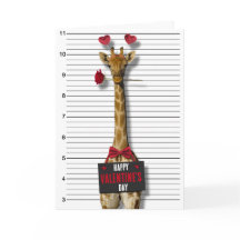 Glücklicher Valentinstag Mugshot Schuldiger Giraff