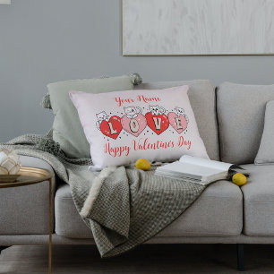 Glücklicher Valentinstag, Niedliche Herzkatzen Lendenkissen
