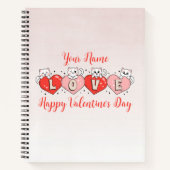 Glücklicher Valentinstag, Niedliche Herzkatzen Notizblock (Vorderseite)