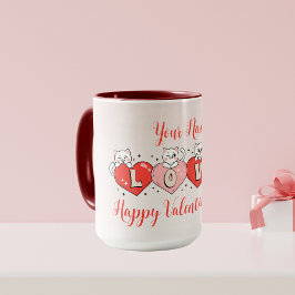 Glücklicher Valentinstag, Niedliche Herzkatzen Tasse