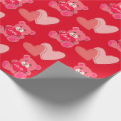 Glücklicher Valentinstag niedlicher Bär Geschenkpapier (Ecke)