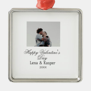Glücklicher Valentinstag Paar Foto modern einfach  Ornament Aus Metall
