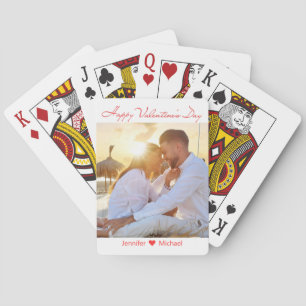 glücklicher valentinstag paar foto romantisch chic spielkarten