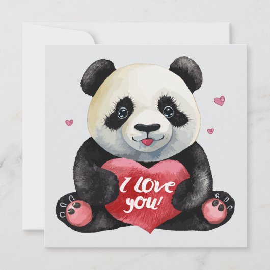 Glücklicher Valentinstag Panda Feiertagskarte (Vorderseite)