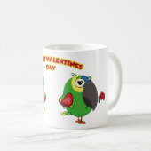 GLÜCKLICHER VALENTINSTAG PAPAGEI KAFFEETASSE (VorderseiteRechts)