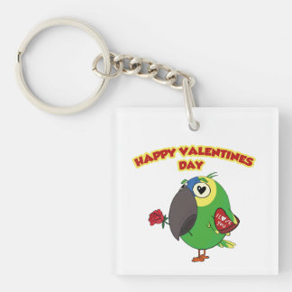 glücklicher Valentinstag Papagei Schlüsselanhänger