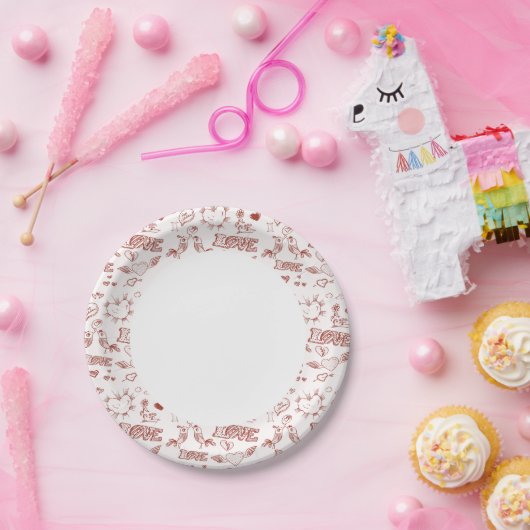 Glücklicher Valentinstag Pappteller (Party)
