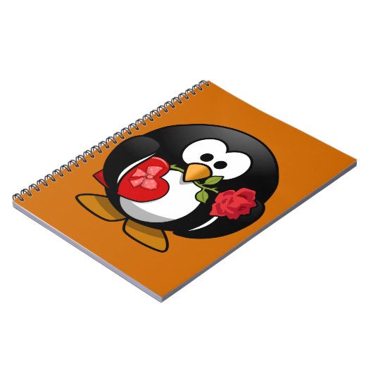 Glücklicher Valentinstag-Pinguin Notizblock (Linke Seite)