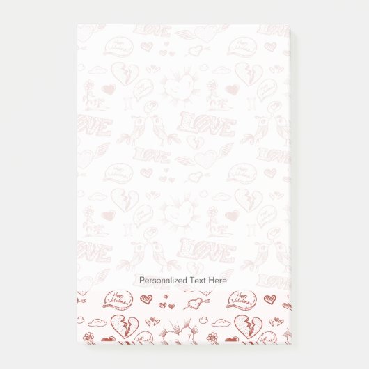 Glücklicher Valentinstag Post-it Klebezettel (Vorderseite)