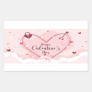 Glücklicher Valentinstag Rechteckiger Aufkleber