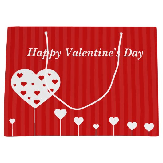 Glücklicher Valentinstag-reizende Herzen Große Geschenktüte (Vorderseite)