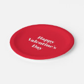 Glücklicher Valentinstag, rot-weiß niedlich Pappteller (Schrägansicht)