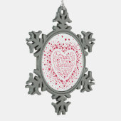Glücklicher Valentinstag / Schneeflocken Zinn-Ornament (Links)