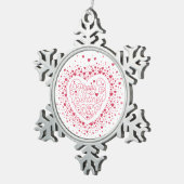 Glücklicher Valentinstag / Schneeflocken Zinn-Ornament (Rechts)