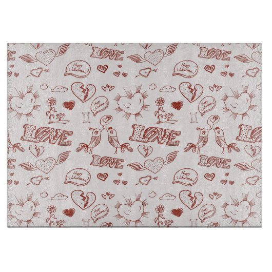 Glücklicher Valentinstag Schneidebrett (Vorderseite)