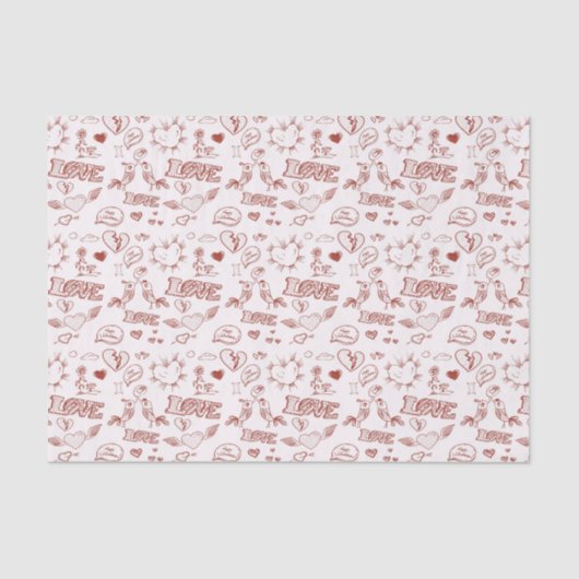 Glücklicher Valentinstag Seidenpapier (Vorderseite)