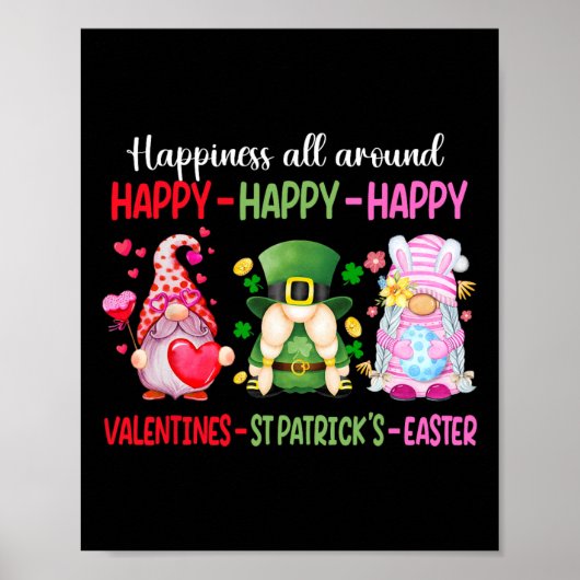 Glücklicher Valentinstag St. Patrick Ostern Gnom G Poster (Vorne)
