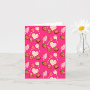 Glücklicher Valentinstag Süßigkeiten und Leckereie Karte