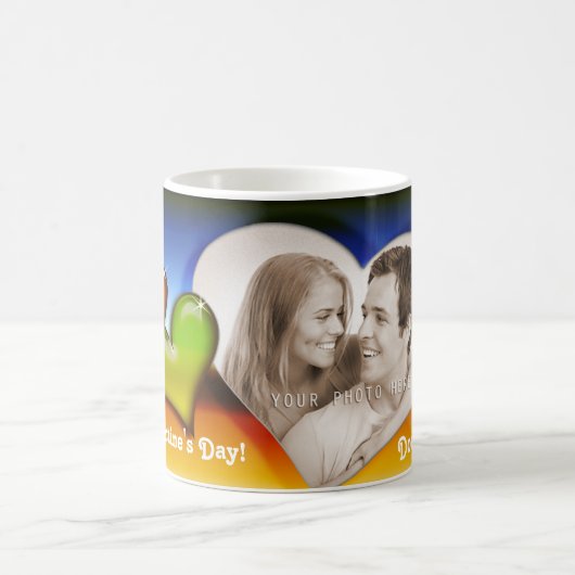 Glücklicher Valentinstag! - Tasse mit Ihrem Foto (Mittel)