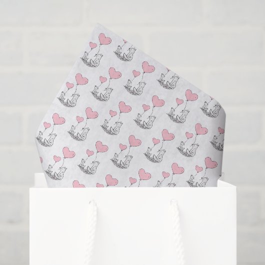 Glücklicher Valentinstag Tissue-Papier Fuchs Rosa Seidenpapier (Geschenktüte)
