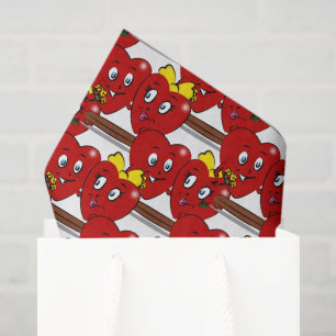 Glücklicher Valentinstag Tissue-Papier-Paar-Herzen Seidenpapier