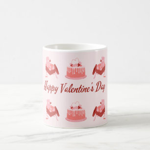Glücklicher Valentinstag Torten Tasse