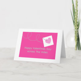 Glücklicher Valentinstag über die Meilen hinweg ro Feiertagskarte