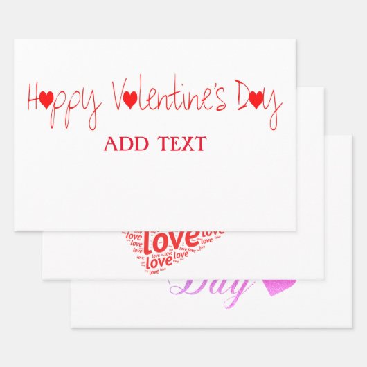 Glücklicher Valentinstag, viel Liebe Geschenkpapier Set (Set)