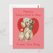 Glücklicher Valentinstag vom Hund Postkarte (Vorne/Hinten)