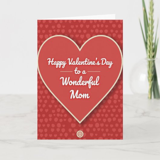 Glücklicher Valentinstag Wundervolle Mutter Karte (Vorderseite)