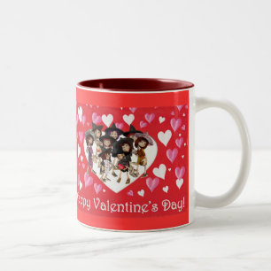 Glücklicher Valentinstag! Zweifarbige Tasse