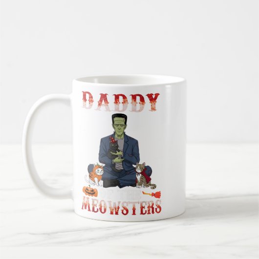 Glücklicher Vater der Meowsters Halloween Katze Va Kaffeetasse (Links)